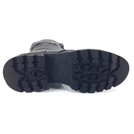 Albini 100024 Hakiki Deri Günlük Kadın Bot-Siyah