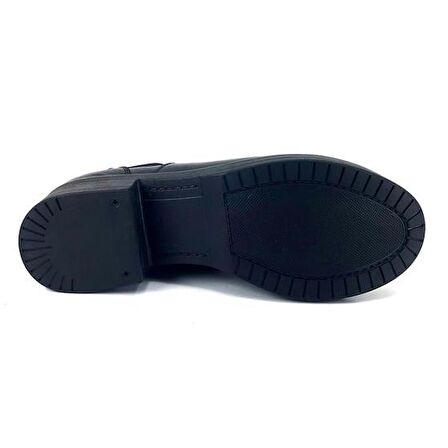 Albini 30080 Hakiki Deri Günlük Kadın Bot-Siyah