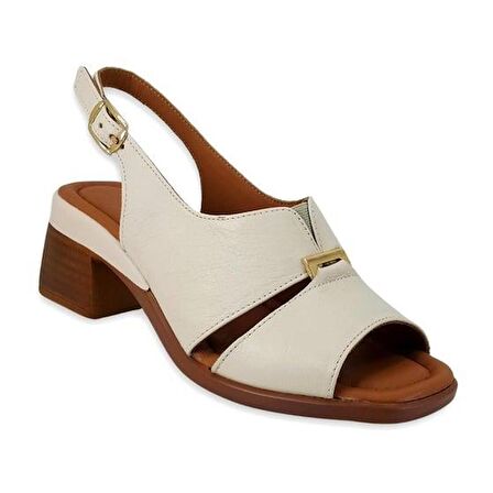 Venüs 2311510 Günlük Hakiki Deri Kadın Sandalet-Bej