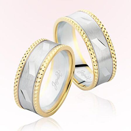 Sarı Beyaz Altın Alyans 6201