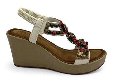 Guja 156,3 Günlük Taşlı Kadın Sandalet-Beyaz