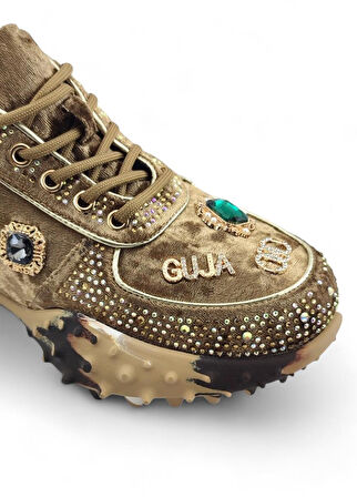 Guja 351-3 Günlük Taşlı Bayan Spor Ayakkabı-Bej