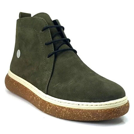 Mammamia 1460 Hakiki Deri Günlük Kadın Bot-Haki