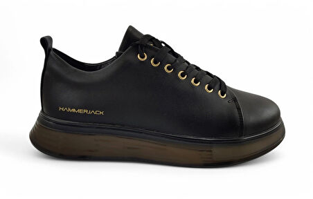 HammerJack Rabat Hakiki Deri Erkek Günlük Ayakkabı-Siyah