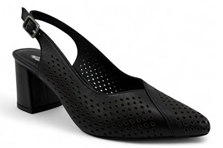 Venüs 25460991 Hakiki Deri Klasik Kadın Ayakkabı-Siyah