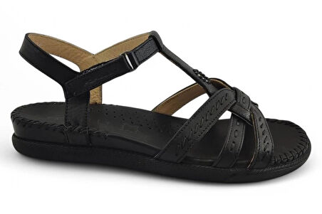 Forelli Lupın Günlük Anatomik Kadın Sandalet-Siyah