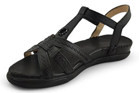 Forelli Lupın Günlük Anatomik Kadın Sandalet-Siyah