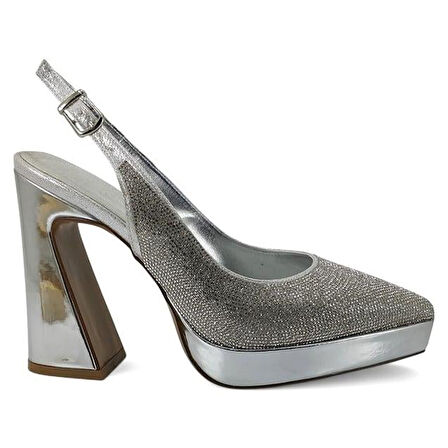 Beety 1280 Günlük Kadın Abiye Ayakkabı-Gümüş