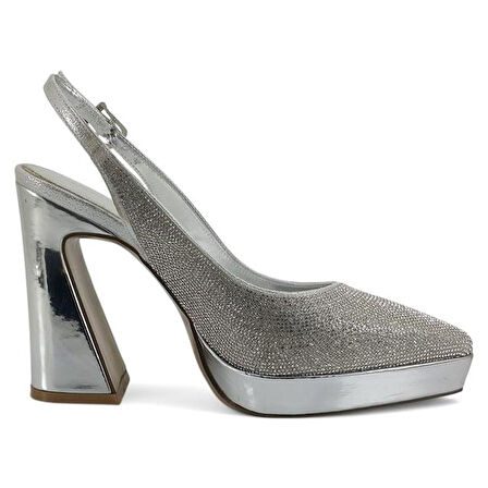 Beety 1280 Günlük Kadın Abiye Ayakkabı-Gümüş