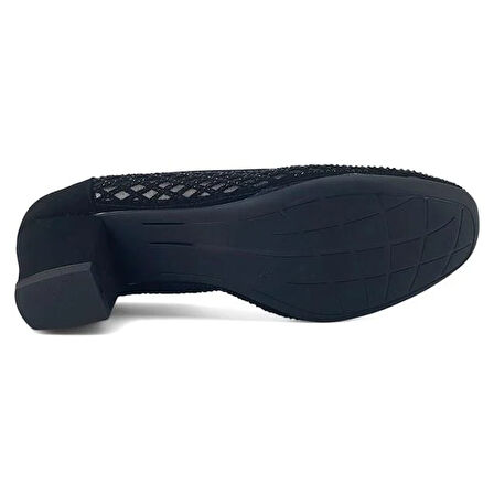 Beety 8666 Günlük Taşlı Kadın Abiye Ayakkabı-Siyah