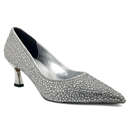 Beety 824 Günlük Kadın Abiye Ayakkabı-Gümüş