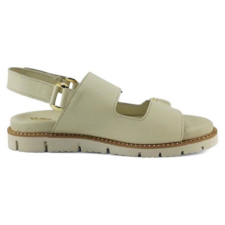 Venüs 25440013 Günlük Hakiki Deri Kadın Sandalet-Bej