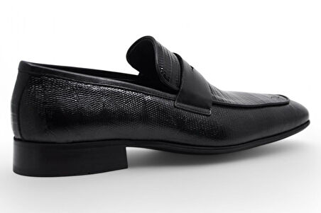 Fosco 3180 Hakiki Deri Erkek Klasik Ayakkabı-Siyah Açma