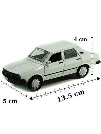 Metal Çek Bırak Toros Araba Beyaz Sesli ve Işıklı ( 1/36 Ölçek )