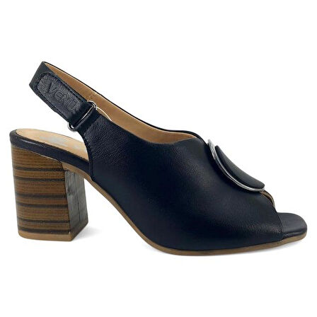 Venüs 2108518 Günlük Hakiki Deri Kadın Sandalet-Siyah