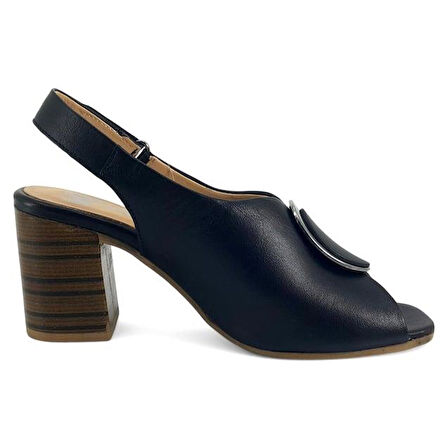 Venüs 2108518 Günlük Hakiki Deri Kadın Sandalet-Siyah