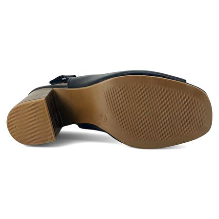 Venüs 2108518 Günlük Hakiki Deri Kadın Sandalet-Siyah