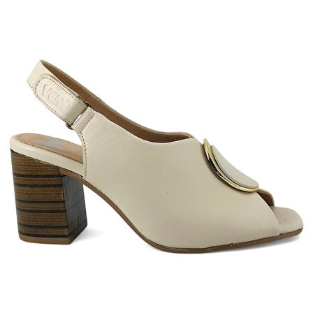 Venüs 2108518 Günlük Hakiki Deri Kadın Sandalet-Bej