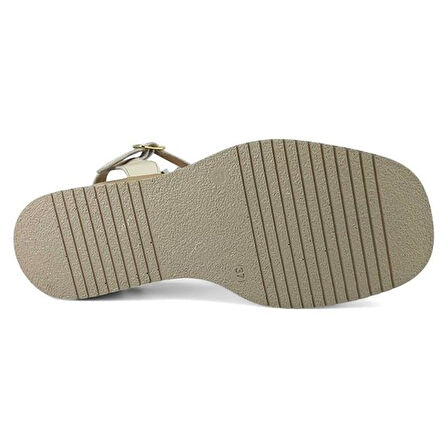 Venüs 2510902 Günlük Hakiki Deri Kadın Sandalet-Bej