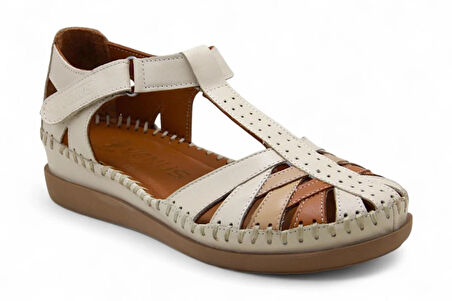 Venüs 25033540 Günlük Hakiki Deri Kadın Sandalet-Bej