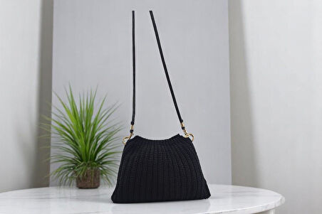 El Örgü Çapraz çanta -Siyah