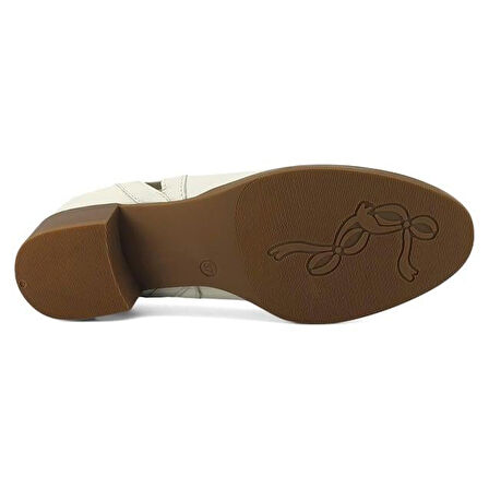 Mammamia 7360 Hakiki Deri Günlük Kadın Ayakkabı-Krem