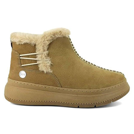 Mammamia 1540 Hakiki Deri Günlük Kadın Bot-Bej