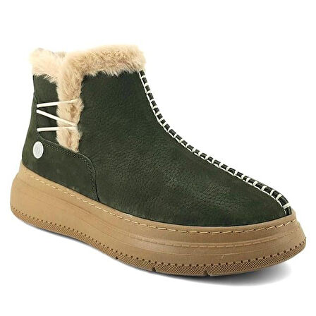 Mammamia 1540 Hakiki Deri Günlük Kadın Bot-Haki