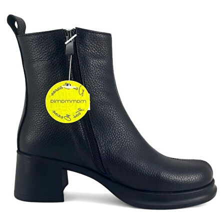 Mammamia 8560 Hakiki Deri Günlük Kadın Bot-Siyah