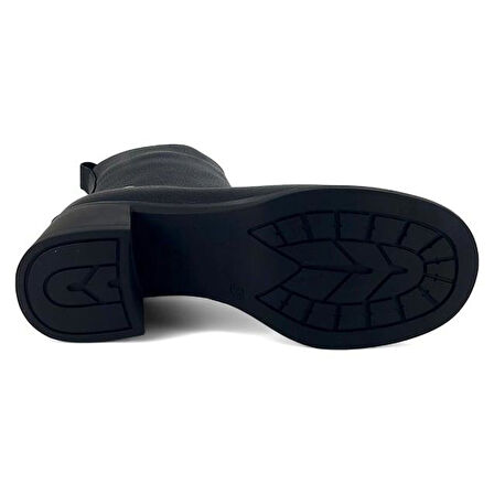 Mammamia 8560 Hakiki Deri Günlük Kadın Bot-Siyah