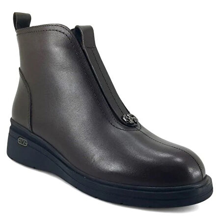 Beety 5068 Hakiki Deri Günlük Kadın Bot-Kahverengi