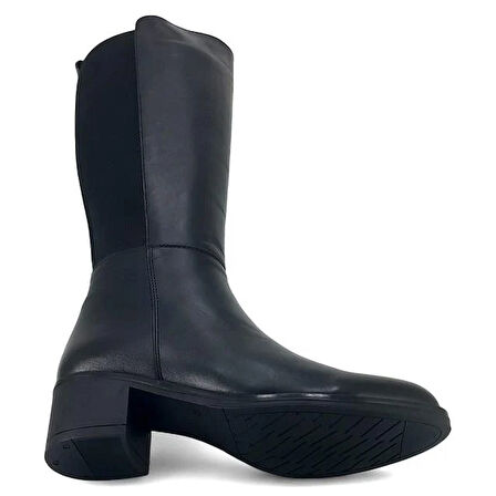 Mammamia 2300 Hakiki Deri Günlük Kadın Çizme-Siyah
