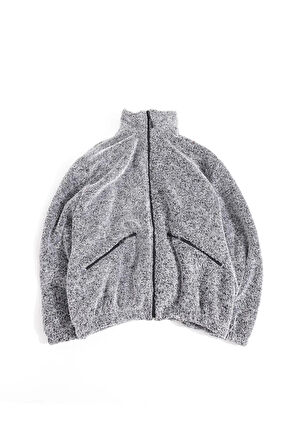 Kadın Oversize Peluş, Polar, Fermuarlı, Teddy Dik Yaka, Sıcak Tutucu Yumuşak Kışlık Ceket