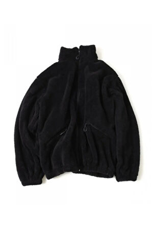 Kadın Oversize Peluş, Polar, Fermuarlı, Teddy Dik Yaka, Sıcak Tutucu Yumuşak Kışlık Ceket