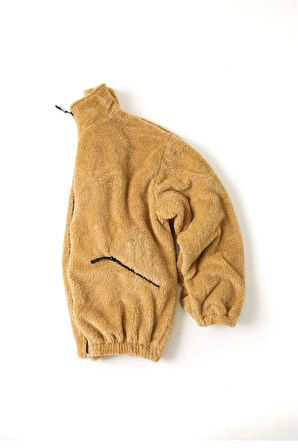 Kadın Oversize Peluş, Polar, Fermuarlı, Teddy Dik Yaka, Sıcak Tutucu Yumuşak Kışlık Ceket