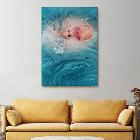 Su Altındaki Kadın Dekoratif Duvar Tablosu-6202