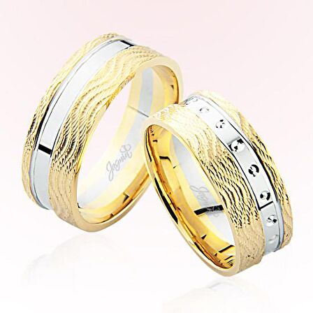 Sarı Beyaz Altın Alyans 6203