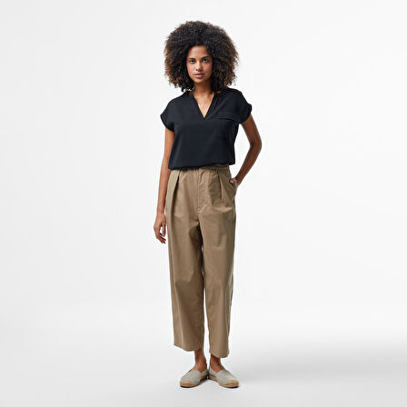 Nautica Kadın Siyah Relaxed Fit Gömlek