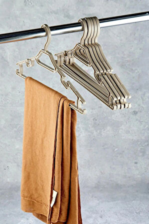 6'lı Kristal Desenli Askı Seti – Şık Gri, Beyaz Ve Kahve Renk , Dayanıklı Kıyafet Askıları