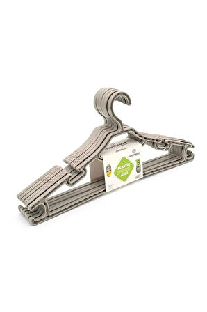 6'lı Kristal Desenli Askı Seti – Şık Gri, Beyaz Ve Kahve Renk , Dayanıklı Kıyafet Askıları