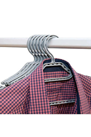 6'lı Kristal Desenli Askı Seti – Şık Gri, Beyaz Ve Kahve Renk , Dayanıklı Kıyafet Askıları