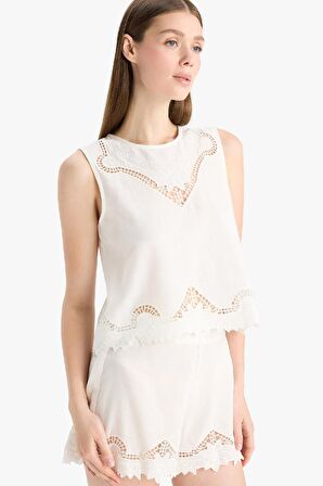 DeFacto Regular Fit Pamuklu Kolsuz Üst-Fall in Love E4261AX25SMWT16