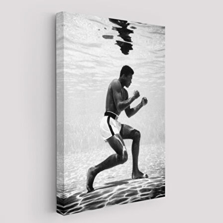 Su Altında Antreman Yapan Boksor Muhammet Ali Duvar Tablosu-6204