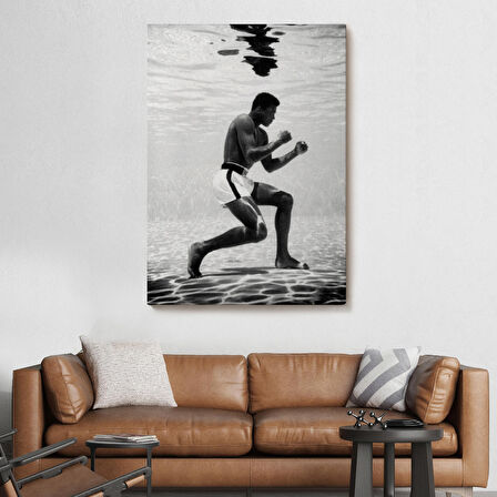 Su Altında Antreman Yapan Boksor Muhammet Ali Duvar Tablosu-6204