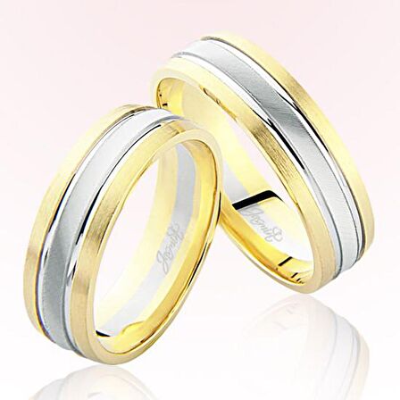 Sarı Beyaz Altın Alyans 6205