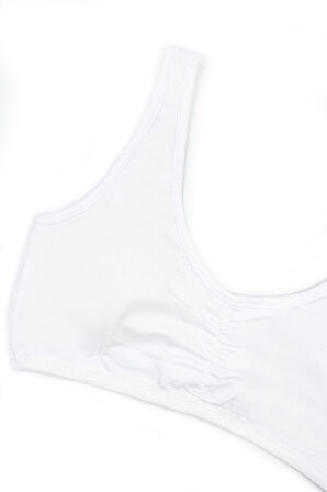 Öts Kız Çocuk Büstiyer Kalın Askılı, Önü Büzgülü, Pedli (%96 Pamuk - %4 Elastan)