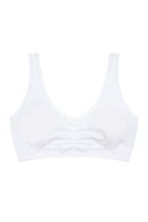 Öts Kız Çocuk Büstiyer Kalın Askılı, Önü Büzgülü, Pedli (%96 Pamuk - %4 Elastan)