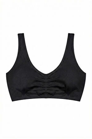 Öts Kız Çocuk Büstiyer Kalın Askılı, Önü Büzgülü, Pedli (%96 Pamuk - %4 Elastan)