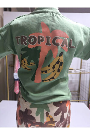 Çocuk Unisex Kız Erkek Şortlu (Kapri) Takım Kreş %100 Pamuk Rahat Tarz Tasarım Premium