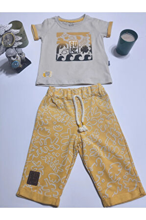 Çocuk Unisex Kız Erkek Şortlu Alt Üst Takım Kreş %100 Pamuk Rahat Tarz Tasarım Premium